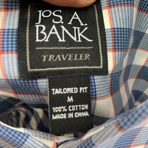 Jos. A.Bank Button Down Shirt Mens Medium Long Sleeve Tailored Fit Gingham Check - Picture 13 of 16